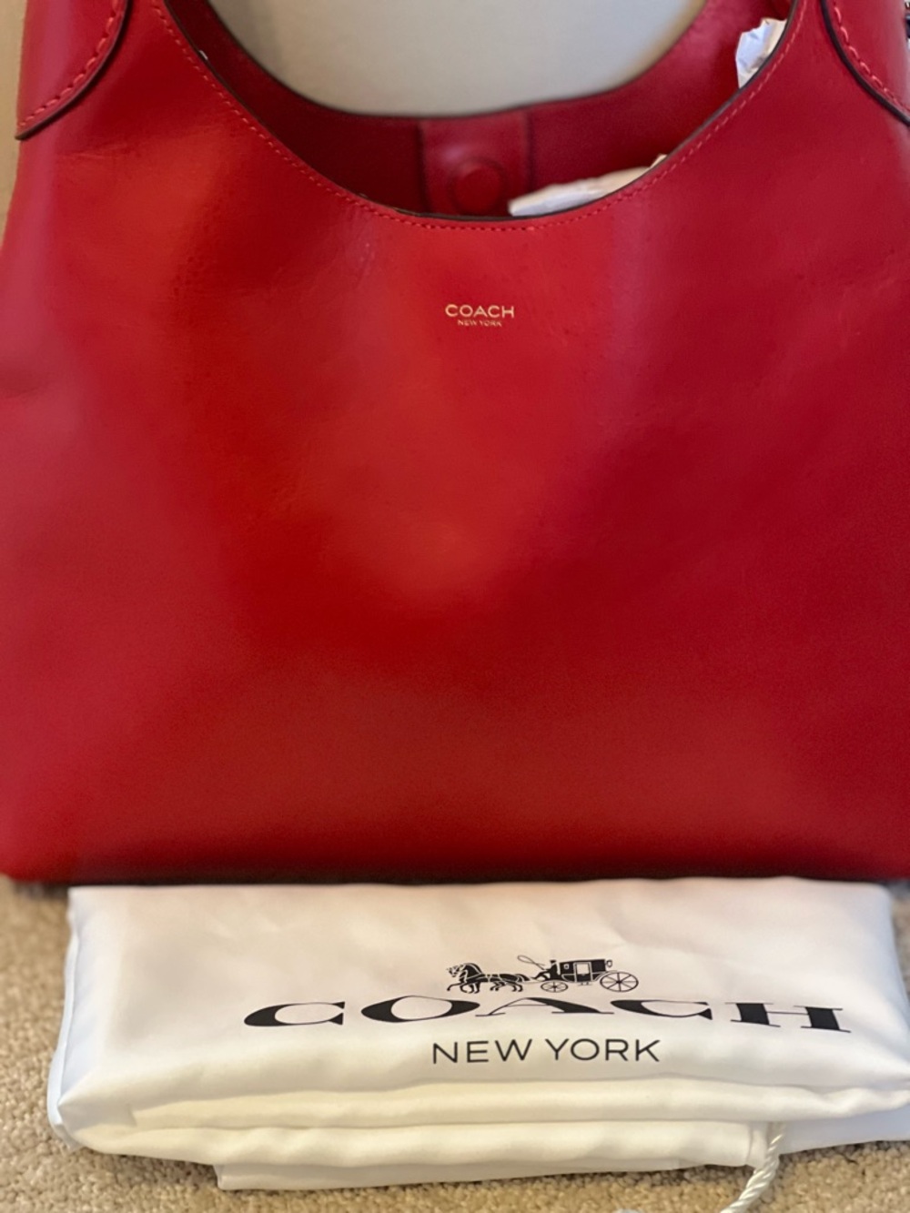 Coach Brooklyn 28 Scarlet/Red Leather Shoulder Bag (runway edition) - Picture 2 of 6